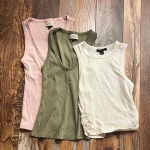 Multiples Women's Tank Tops - Pink, Olive, and Cream